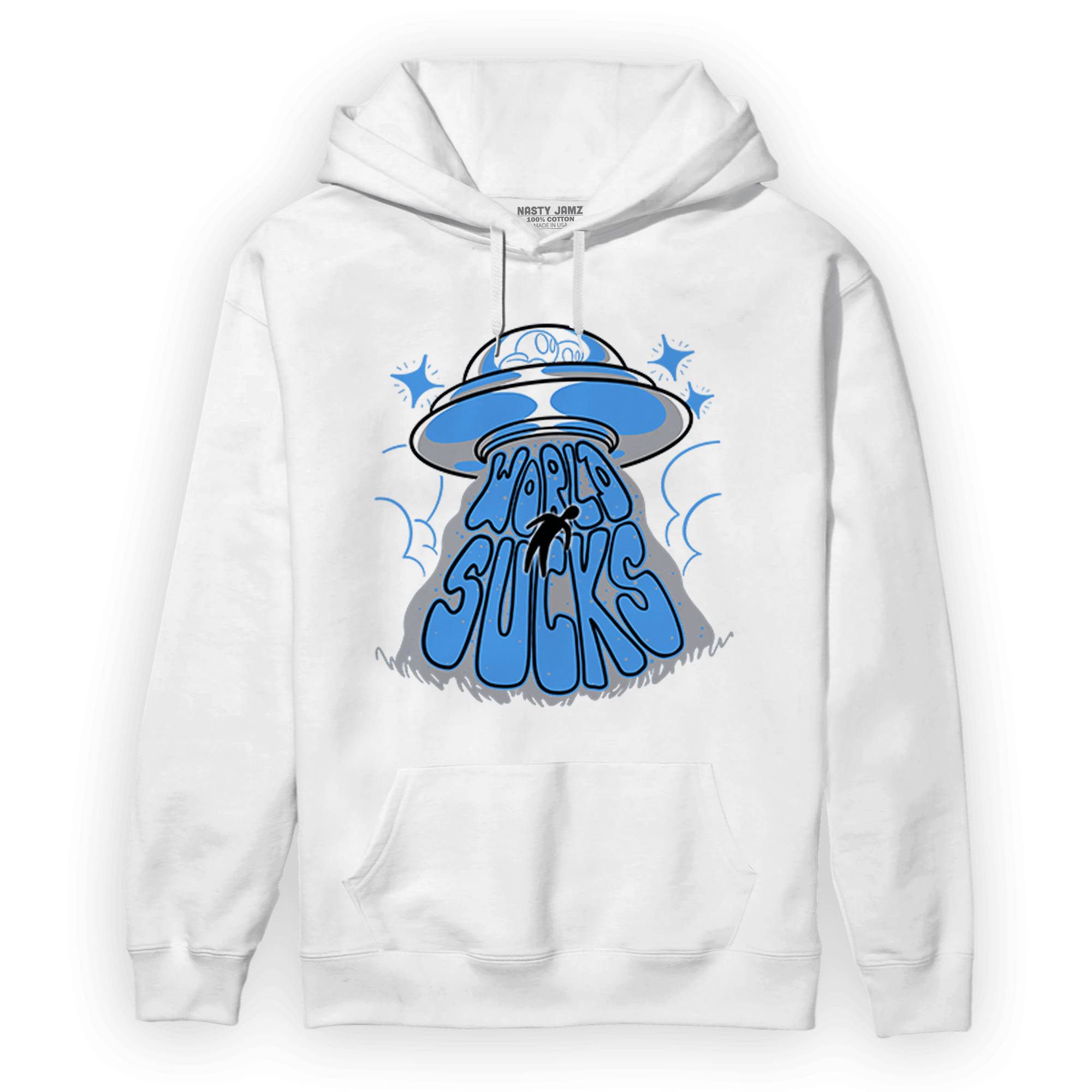 University Blue 5s Hoodie Match World Sucks - NastyJamz