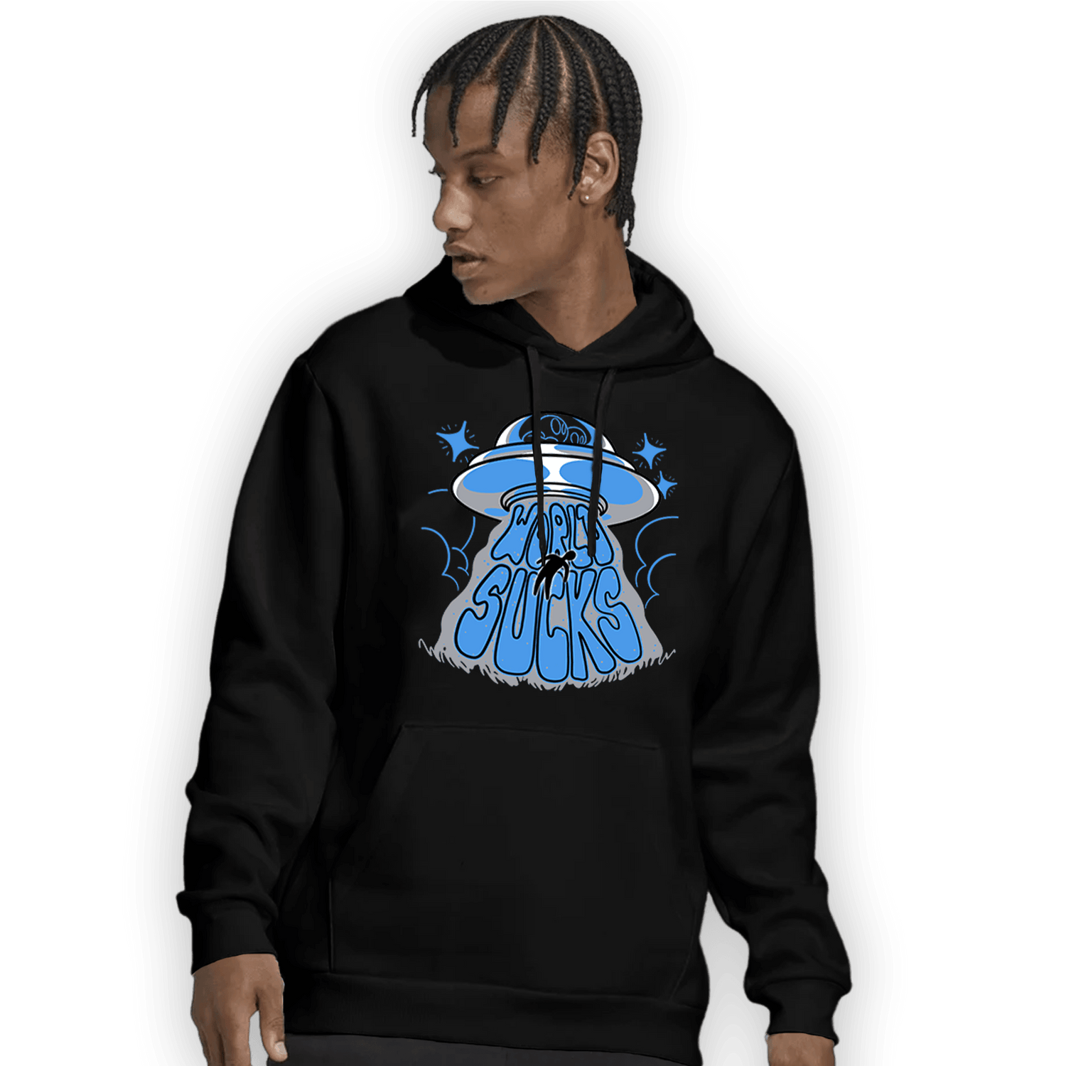 University Blue 5s Hoodie Match World Sucks - NastyJamz