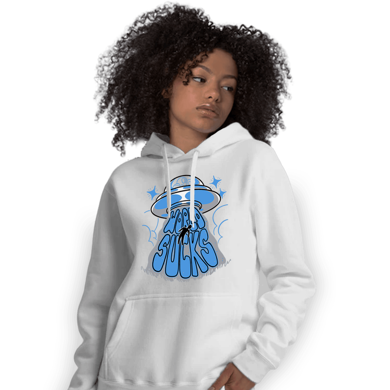 University Blue 5s Hoodie Match World Sucks - NastyJamz