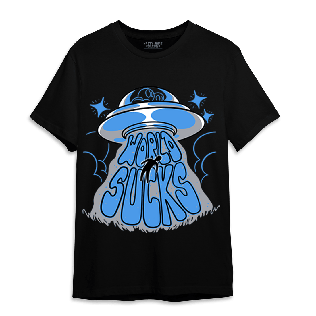 University Blue 5s T Shirt Match World Sucks - NastyJamz