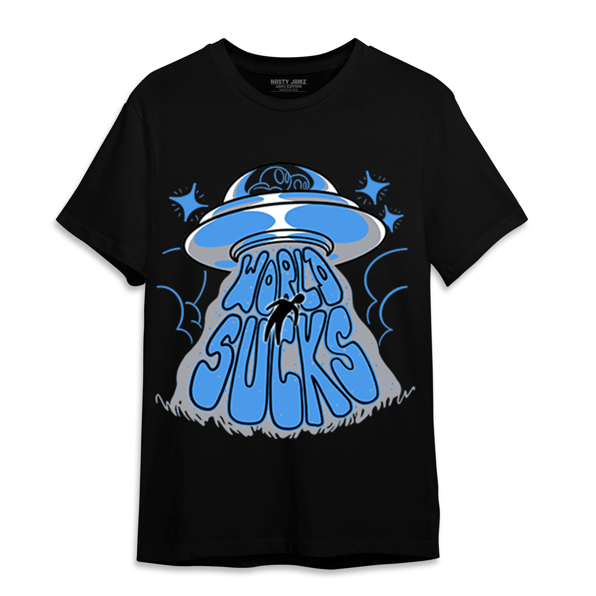 University Blue 5s T Shirt Match World Sucks - NastyJamz