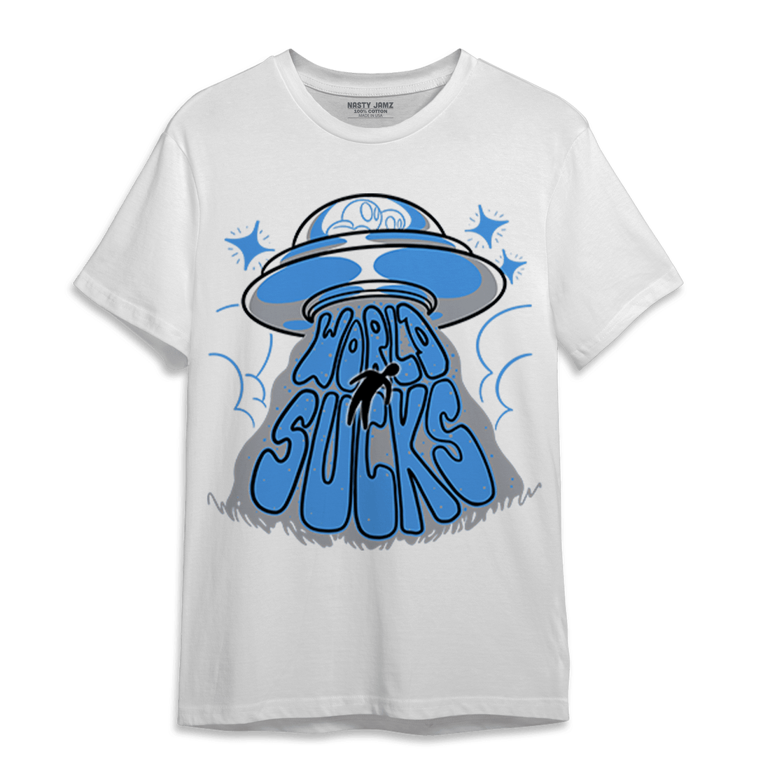 University Blue 5s T Shirt Match World Sucks - NastyJamz