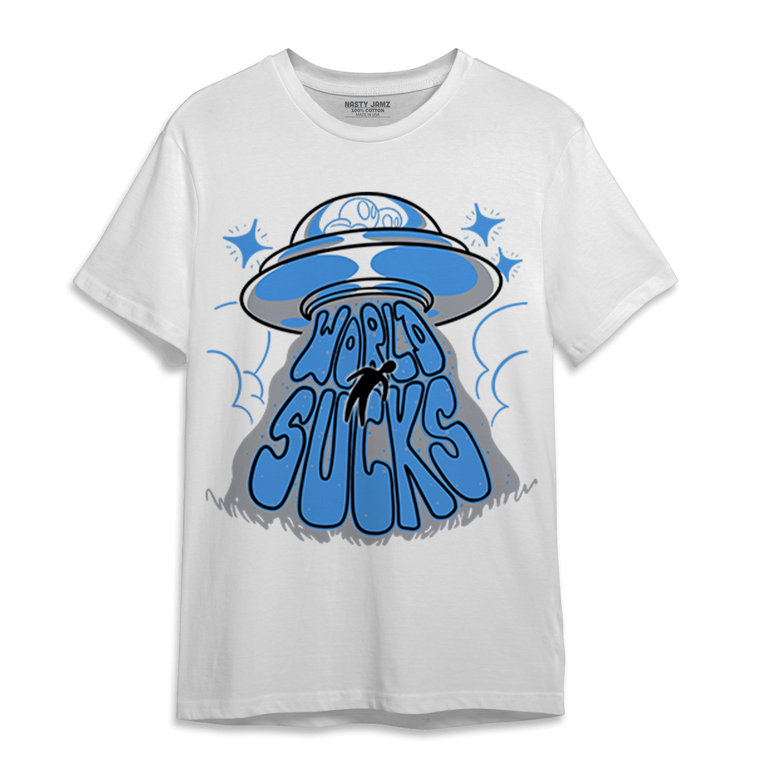 University Blue 5s T Shirt Match World Sucks - NastyJamz