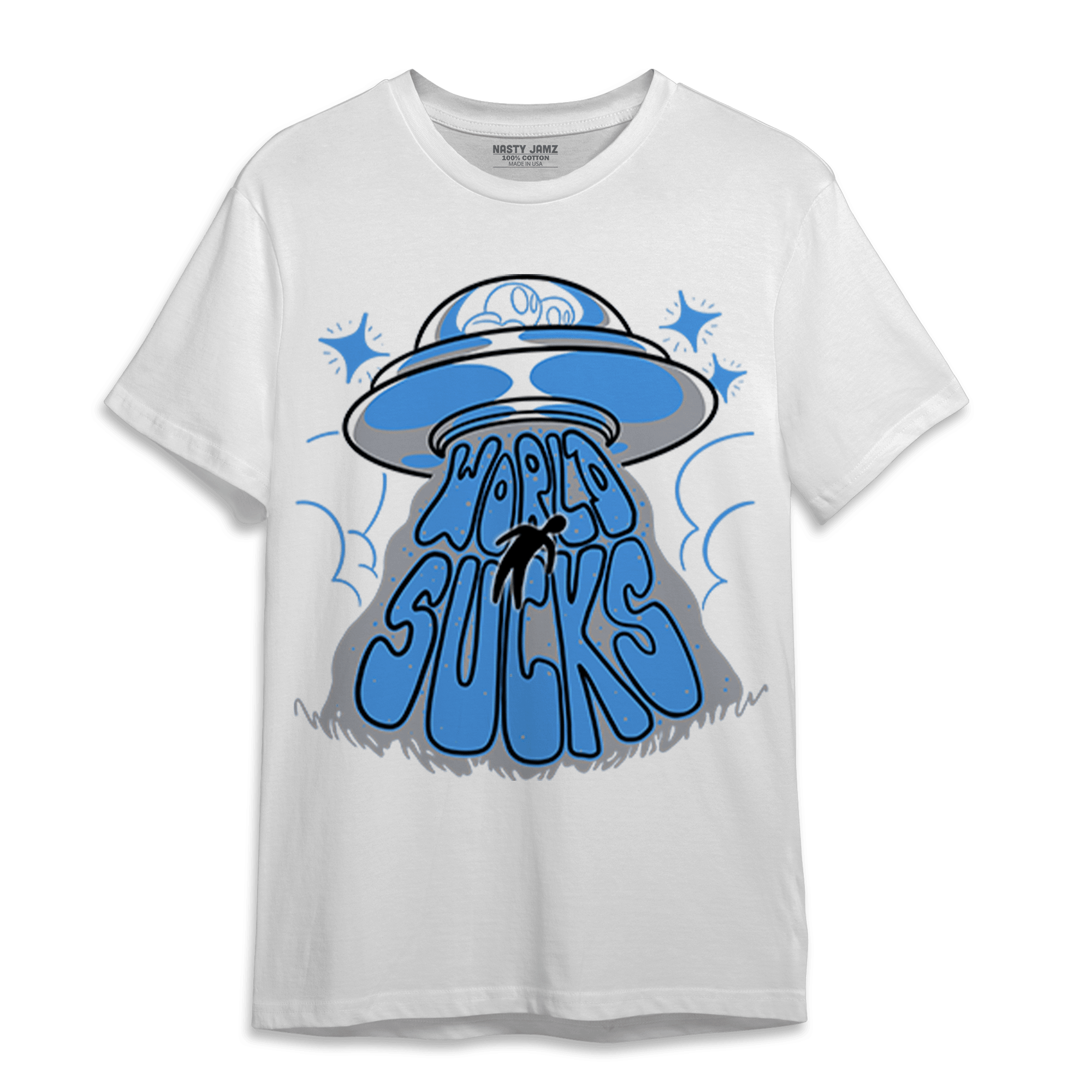 University Blue 5s T Shirt Match World Sucks - NastyJamz