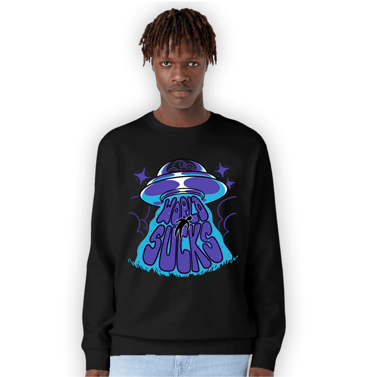 Aqua 6s Sweatshirt Match World Sucks - NastyJamz