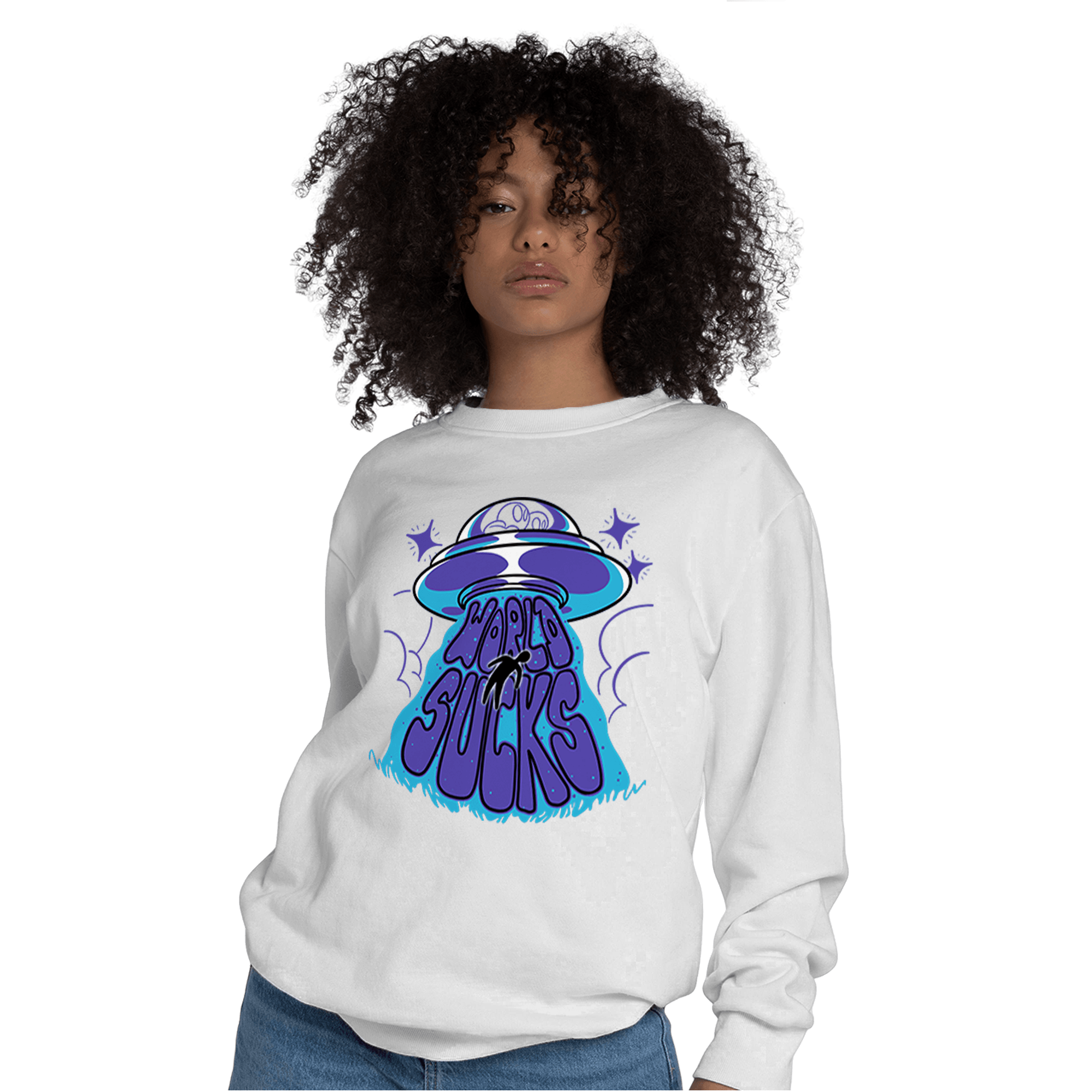 Aqua 6s Sweatshirt Match World Sucks - NastyJamz