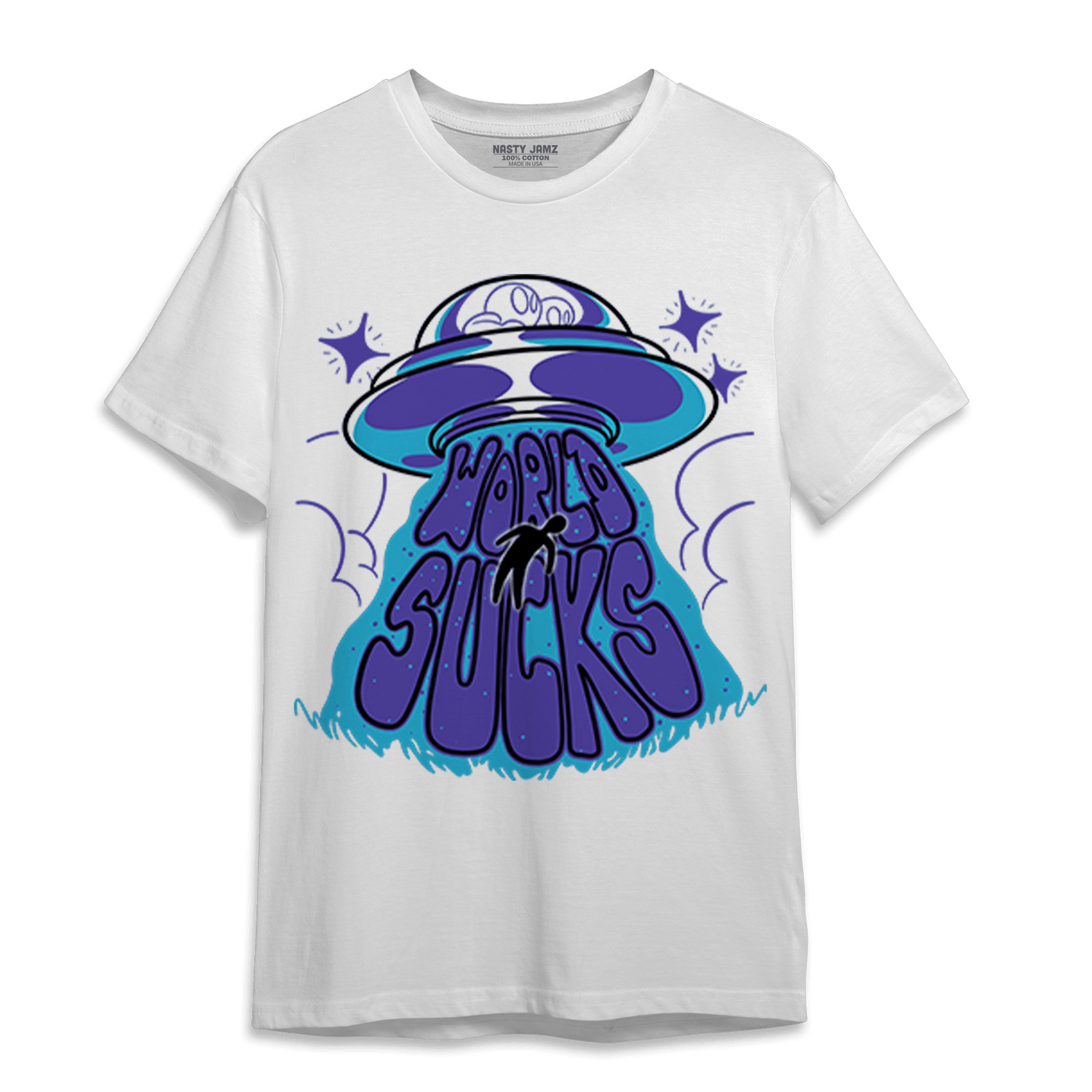 Aqua 6s T Shirt Match World Sucks - NastyJamz
